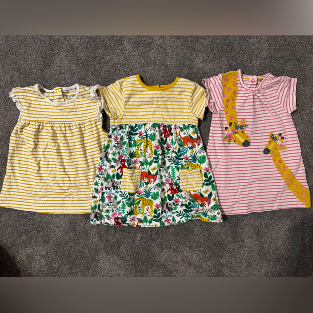 Mini Boden Colorful Striped and Animal Print Baby Tunics (12-18 mos)